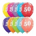 Mayflower Distributing Qualatex 85938 11 in. 50th Birthday A Round Latex Balloon 85938